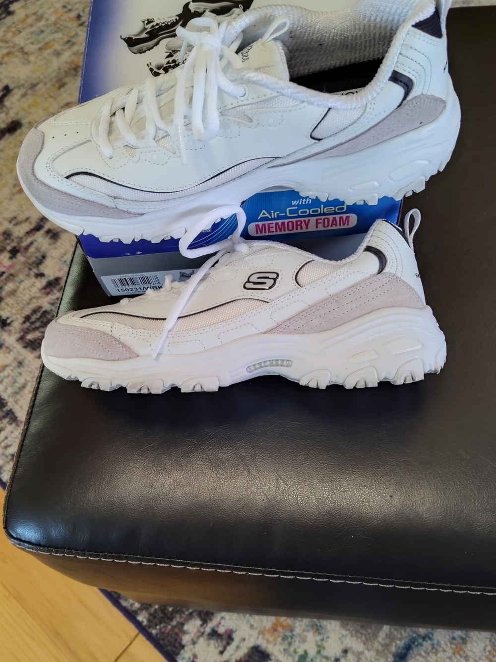 Skechers D'Lites, size 8, White & Tan - Picture 6 of 9